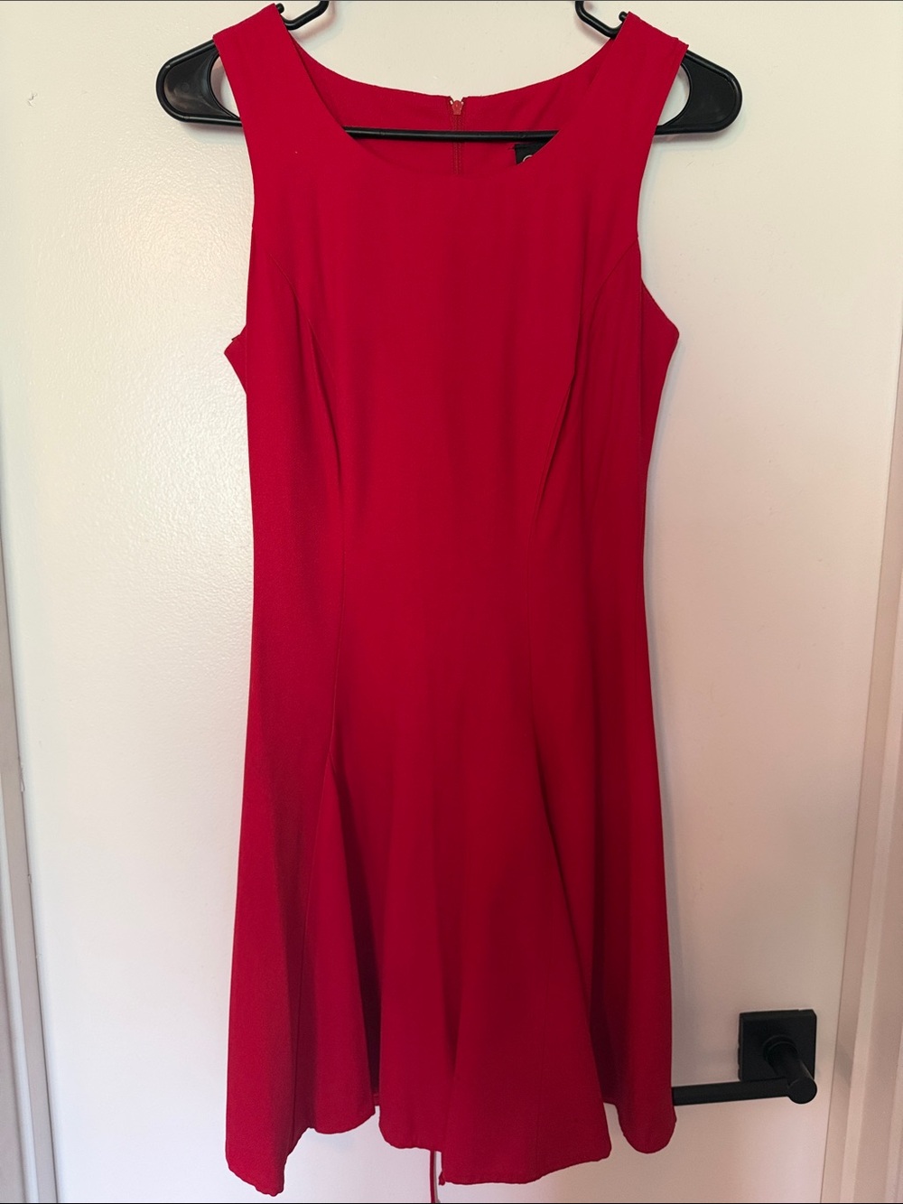 Vintage 90s Be Smart Red Sleeveless Fit & Flare Skater Dress Sz 5/6